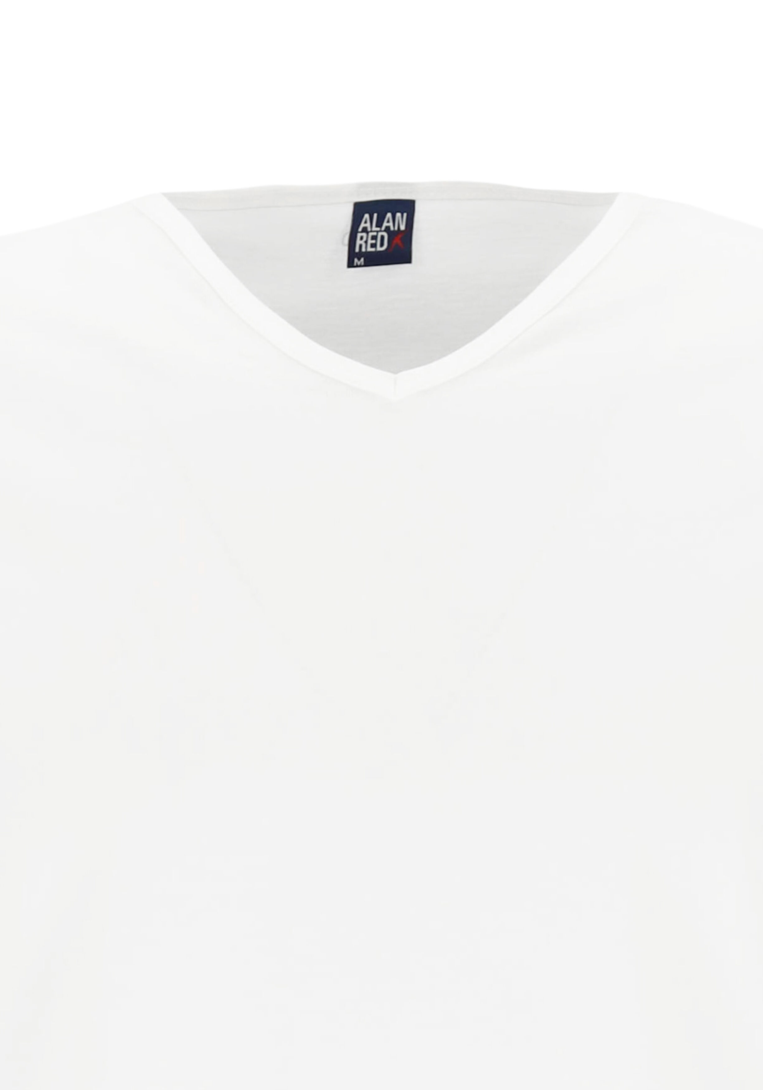 ALAN RED T-shirts Vermont (2-pack), V-hals, wit en  grijs melange
